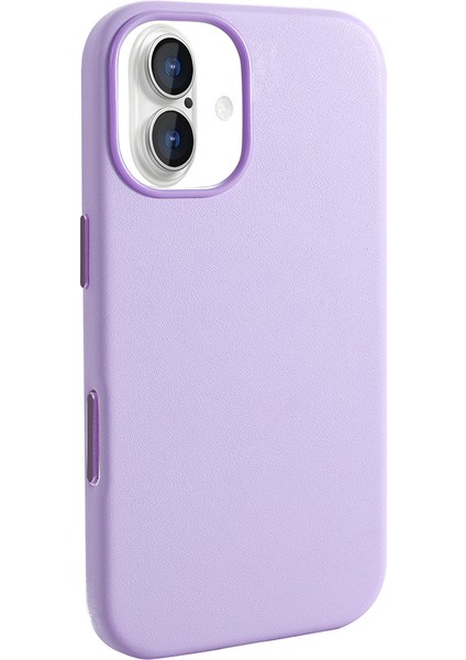 iPhone 17 Kılıf M-Safe Şarj Özellikli Pu Deri Görünümlü Snel Kupra Kapak - Pembe modelleri