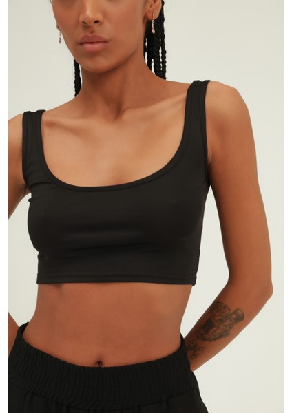 Kalın Askılı Crop Büstiyer