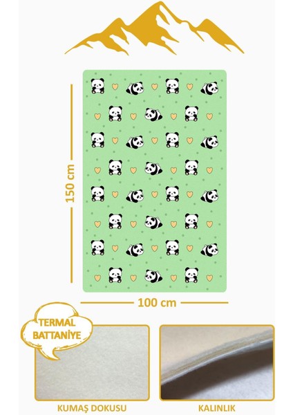 Panda Desenli Soft Touch Termal Bebek Battaniyesi CBT0011 fiyatları