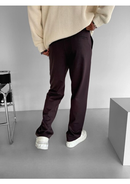 Erkek Baggy Fit Beli Lastikli Rahat Pantolon Mürdüm indirimleri