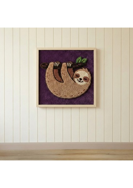Sleepy Sloth - El Yapımı Tufting Çocuk Odası Duvar Dekoru fiyatları