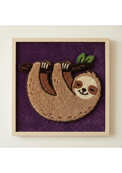 Sleepy Sloth - El Yapımı Tufting Çocuk Odası Duvar Dekoru indirimleri