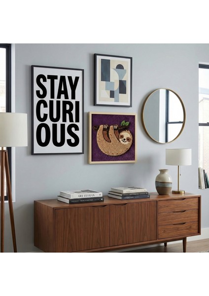 Sleepy Sloth - El Yapımı Tufting Çocuk Odası Duvar Dekoru