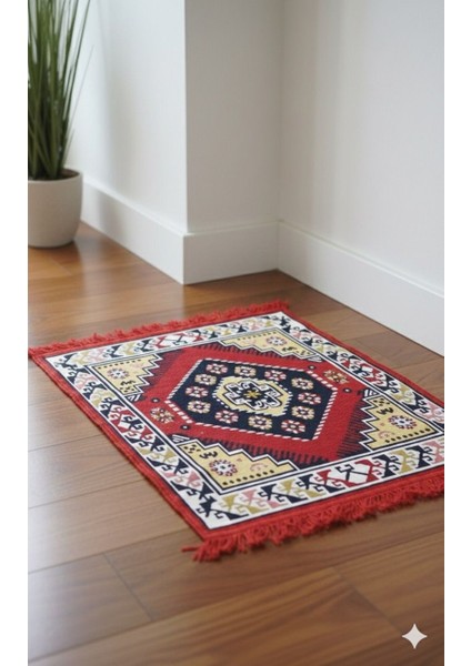 Makina Halısı Kilim Seccade 60 x 90 Özel Kumaş Yıkanabilir Deforme Olmaz Umre Hac Namazlık Hediye