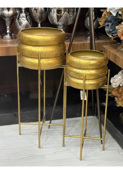 2'li Telkari Dekoratif Vazo 80-60 cm