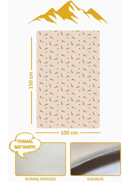 Havuç Desenli Soft Touch Termal Bebek Battaniyesi CBT0003 fiyatları