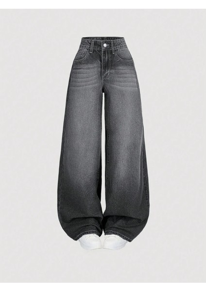 Antrasit Baggy Salaş Cepli Bol Kesim Kot Pantolon