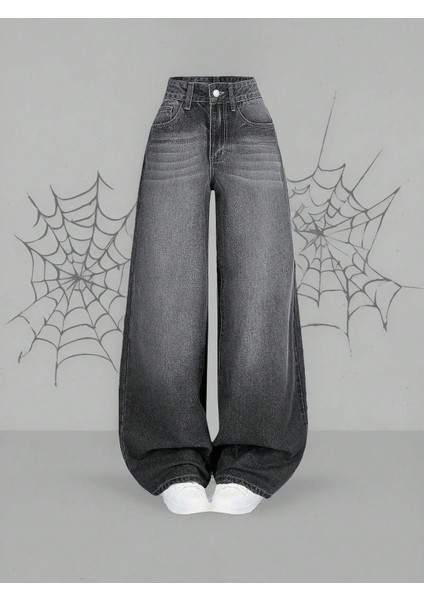 Antrasit Baggy Salaş Cepli Bol Kesim Kot Pantolon