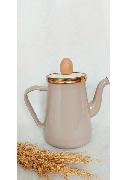 Cappuccino Bej Emaye Ibrik 950 ml Bitki Kahve Demliği Emaye Demlik fiyatları