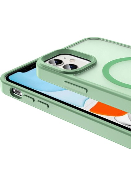 Apple iPhone 11 Kılıf Magsafe Şarj Özellikli Mat Arka Yüzey Snel Sio Kapak-Açık Yeşil indirimleri