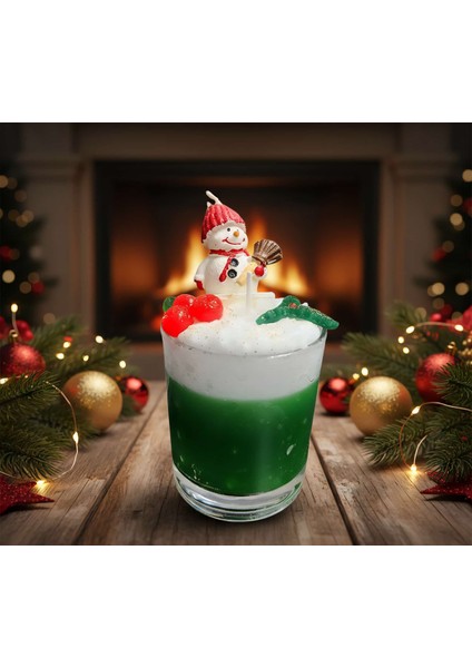 Yeni Yıl Merhaba Temalı/doğal Soyawax/kehribar, Çiçeksi Kokulu/hediyelik MUM300ML