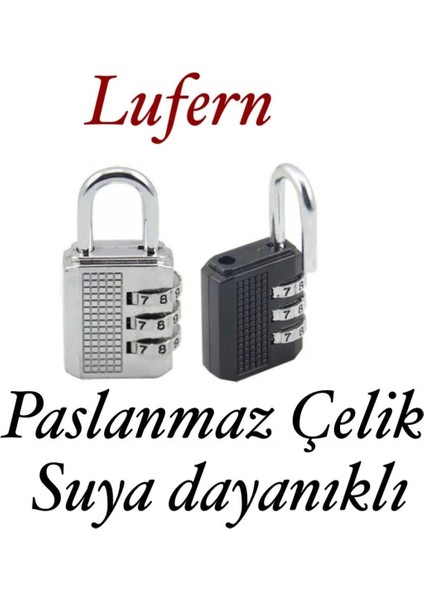 32 mm 3 Basamaklı Haneli Şifreli Premium Paslanmaz Çelik Küçük Ekstra Güçlü Şifreli Asma Kilit