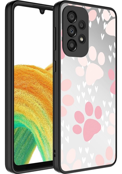 Galaxy A73 Kılıf Aynalı Desenli Kamera Korumalı Parlak Snel Mirror Kapak-Pati