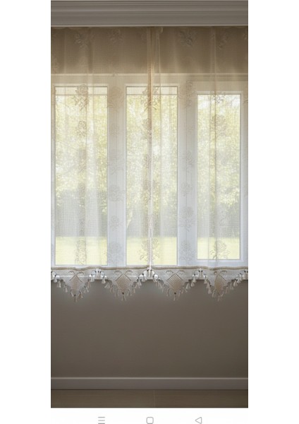 Makrome Güllü Tül Perde El Dantelli Pamuklu Perde fiyatları