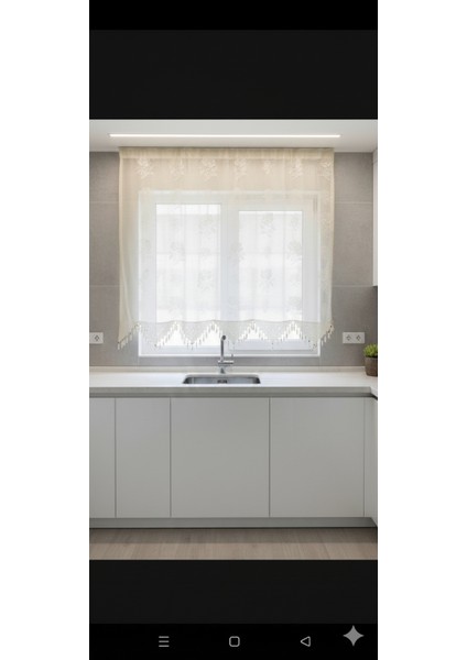 Makrome Güllü Tül Perde El Dantelli Pamuklu Perde modelleri