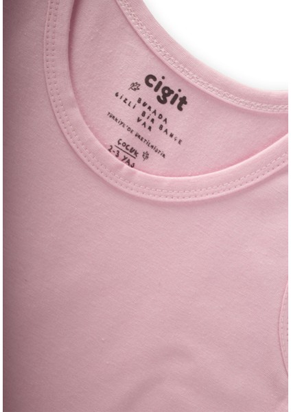 Üçlü Geniş Askılı Atlet Set 2-9 Yaş Şeker Pembe modelleri