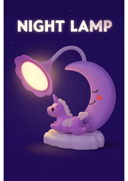 18CM Şarj Edilebilir Ay Dede Masa Lambası – Yumuşak LED Işık, Çok Işlevli Başucu ve Dekoratif Gece Lambası, Göz Koruyucu Aydınlatma, Abs Gövde, Taşınabilir Mini Tasarım | HK28