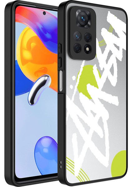 Xiaomi Redmi Note 12 Pro 4g Kılıf Aynalı Desenli Kamera Korumalı Parlak Snel Mirror Kapak-Yazı