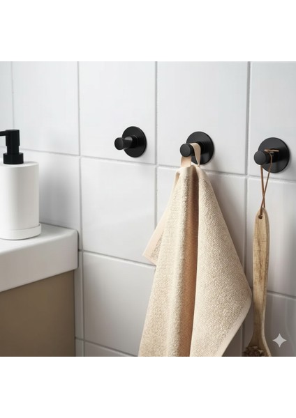 Skoghall Duvar Askısı, Siyah, 3 Adet