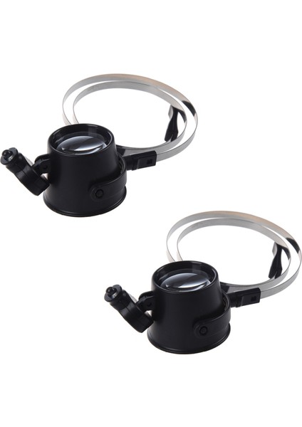 2x Aydınlatılmış 15X Büyüteç / LED Göz Loupi Saatleri Onarmak Için Saatler Gems (Yurt Dışından)