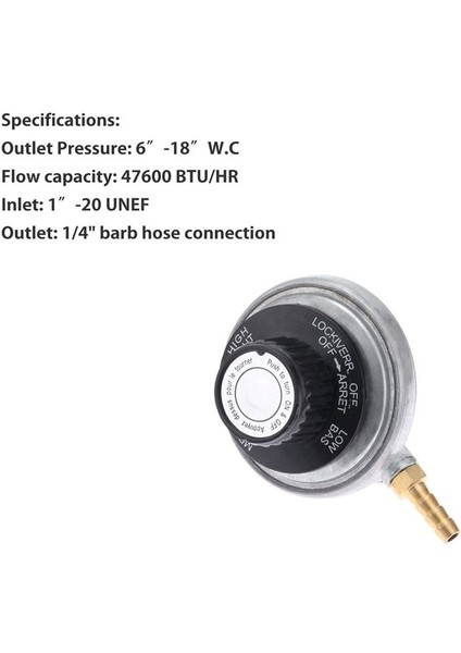 1 Pound Propan Tankı Düşük Basınçlı Ayarlanabilir Gaz Regülatörü 1/4 Inç Barb Hortum Bağlantısı (Yurt Dışından) indirimleri