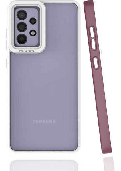 Galaxy A52 Kılıf Snel Mima Kapak-Mürdüm