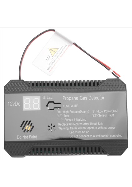 Propan Dedektörü 12V Lpg Doğal Gaz Sensörü Sızıntı Alarmı 85DB Siren Araba Rv Home Dijital Propan Test Cihazı (Siyah) (Yurt Dışından) fiyatları