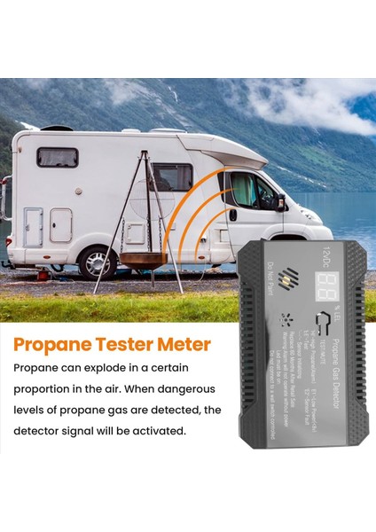 Propan Dedektörü 12V Lpg Doğal Gaz Sensörü Sızıntı Alarmı 85DB Siren Araba Rv Home Dijital Propan Test Cihazı (Siyah) (Yurt Dışından) fırsatları