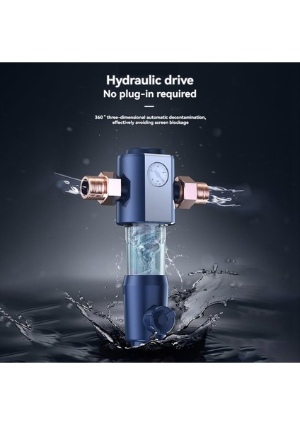 Basınç Göstergesi ile Temizleme Ön Filtresi 360 ° Yüksek Basınçlı Geri Yıkama Filtrasyon Sistemi Yeniden Kullanılabilir Bütün Ev Filtresi D (Yurt Dışından) fırsatları