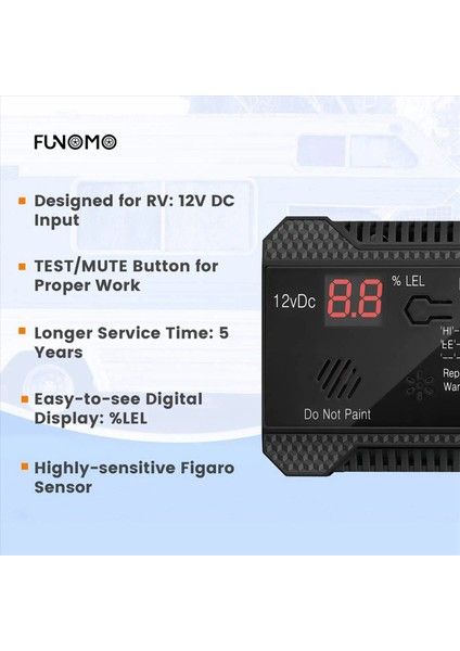 2x Propan Dedektörü 12V Lpg Doğal Gaz Sensörü Sızıntı Alarmı 85DB Siren Araba Rv Ev Dijital Propan Test Cihazı (Siyah) (Yurt Dışından) fiyatları
