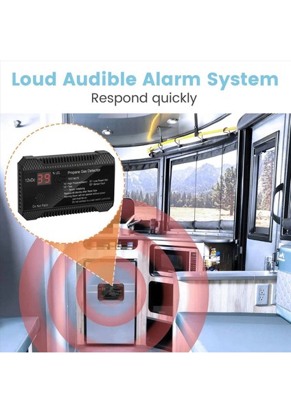 2x Propan Dedektörü 12V Lpg Doğal Gaz Sensörü Sızıntı Alarmı 85DB Siren Araba Rv Ev Dijital Propan Test Cihazı (Siyah) (Yurt Dışından) modelleri