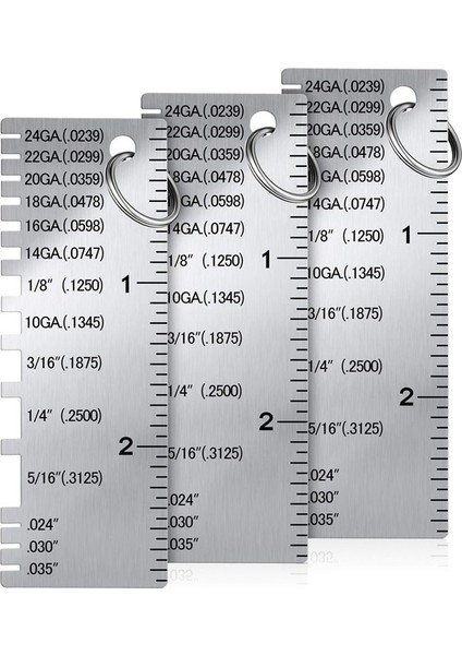 Metal Sac Kalınlık Göstergesi 3 Paket Paslanmaz Çelik Tel Gösterge Boyutu Muayene Aracı Kaynak Aracı Aksesuarları (Yurt Dışından) modelleri