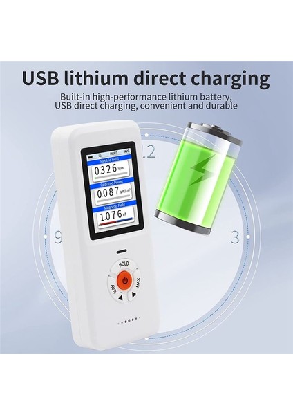 Emf Metre 3in1 Şarj Edilebilir Elektromanyetik Alan Radyasyon Dedektörü Ef Rf Mf Manded Dijital Emf Dedektörü LCD ile (Yurt Dışından) fiyatları