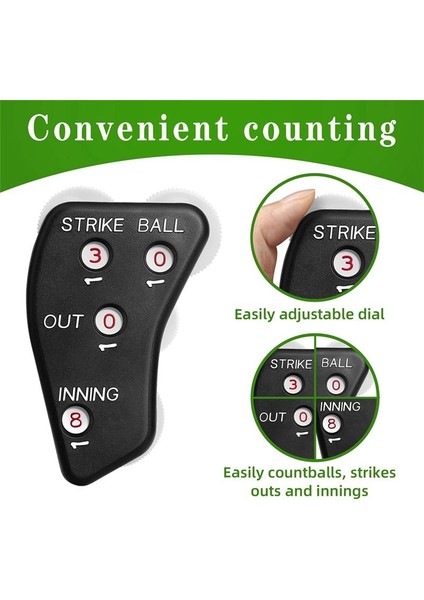 4 Tekerlek Beyzbol Hakem Clicker-Suppire Göstergesi Gear-Pratik Beyzbol Sayacı Skorer Kayıt Outs Için (Yurt Dışından) fırsatları