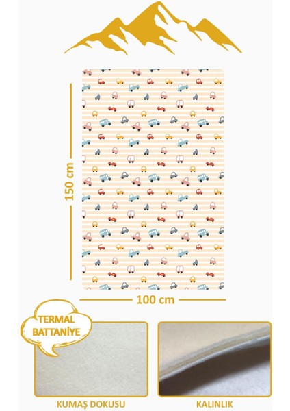 Araba Desenli Soft Touch Termal Bebek Battaniyesi CBT0002 fiyatları