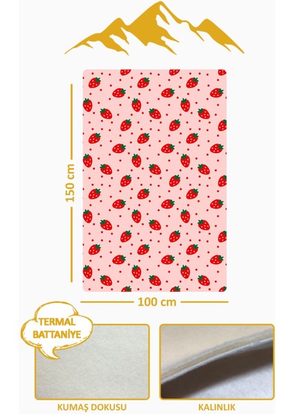 Çilek Desenli Soft Touch Termal Bebek Battaniyesi CBT0008 fiyatları