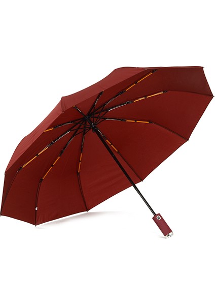 Modern Işıklı Sap 10 Fiber Telli Full Otomatik Şemsiye