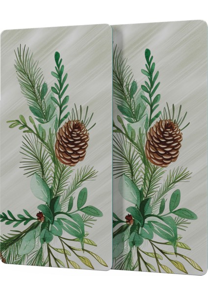 Cam Sunum Servis Tabağı 3'lü Yuvarlak Set Noel Yılbaşı Çelenk Desenli indirimleri