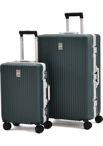 Alüminyum Alaşımlı 2'li Valiz Seti Büyük - Kabin Boy – Tsa Kilitli, Ultra Dayanıklı, Sessiz Tekerlek