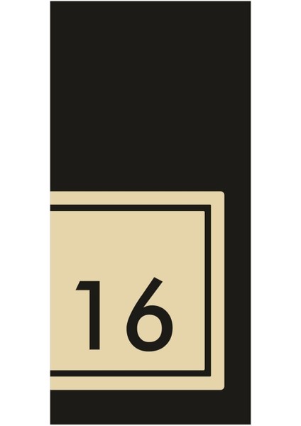 Daire Kapı Numarası Siyah - Gold Aynalı Pleksi No:16