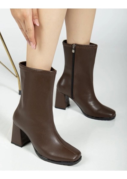 Shaxır Küt Burun Kalın Topuk Kadın Streç Bot indirimleri