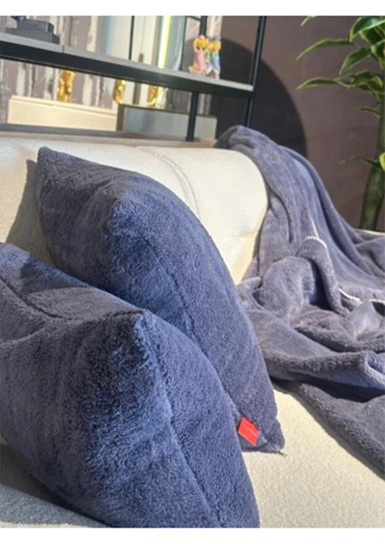 Wellsoft Tek Kişilik Tv Battaniye ve Kırlent Seti | Antrasit |150 x 200 cm fırsatları