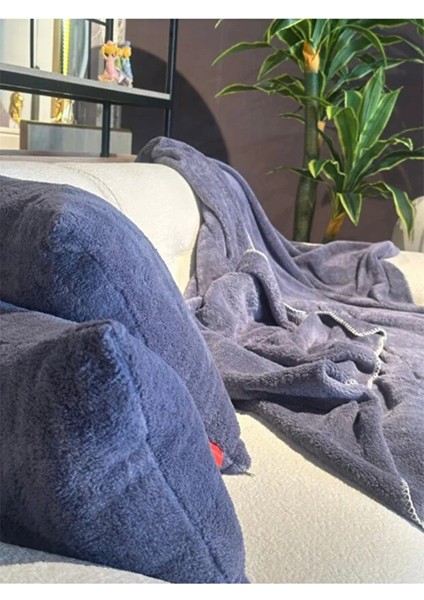 Wellsoft Tek Kişilik Tv Battaniye ve Kırlent Seti | Antrasit |150 x 200 cm indirimleri