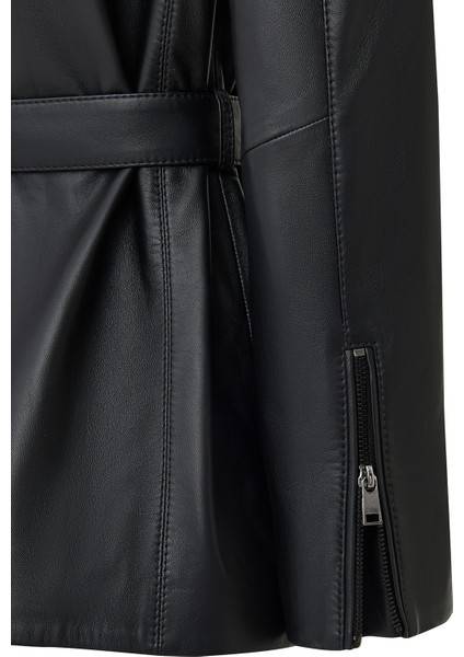 Scarlet Kadın Siyah Kürk Yaka Deri Mont 25WGD5621U5