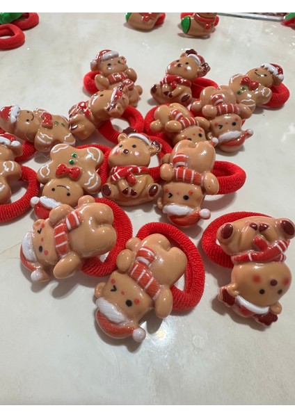 2li Yılbaşı Christmas Kız Çocuğu Tokaları Dayanıklı Renk Renk Yılbaşı Tasarım Belik ve At Kuyruğu Toka