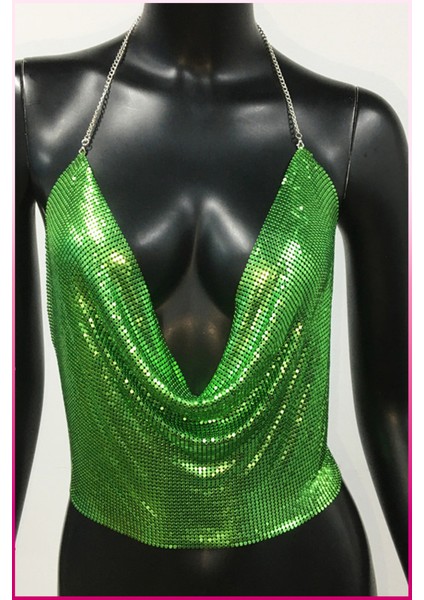 Kristal Taşlı Parlak Crop & Bluz Kolsuz Kayık Yaka Parti Plaj Büstiyer indirimleri