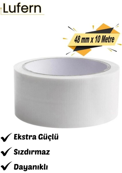 Premium Çok Amaçlı Su Geçirmez Sızdırmaz Dayanıklı Izole Beyaz Tamir Bandı 48 mm 10 mt 1 Adet