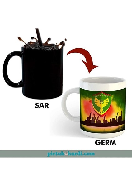 Amedspor Taraftar Sihirli Porselen Kupa Bardak - Amed Spor Sihirli Kupası