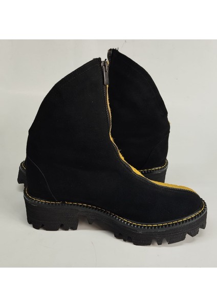 Kadın Hakiki Deri Sarı Süet Eva Taban Bot