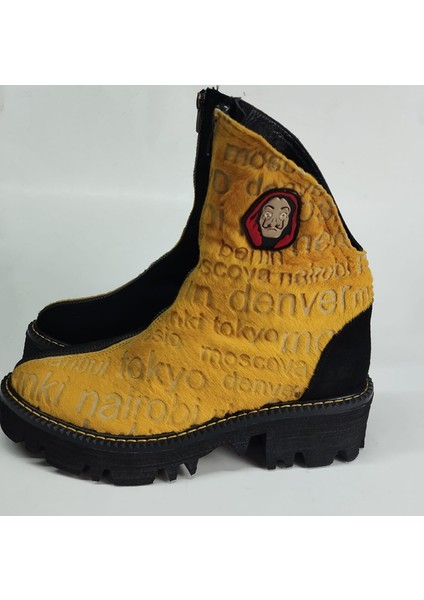 Kadın Hakiki Deri Sarı Süet Eva Taban Bot fiyatları